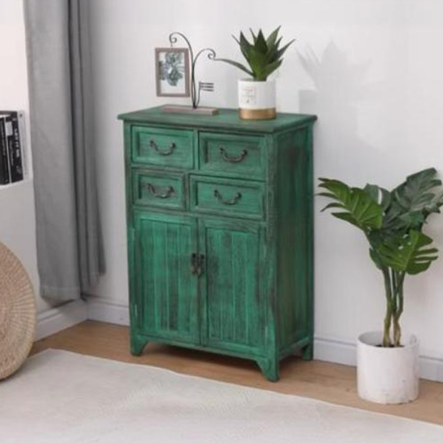 23.6'' Wood 1 Cabinet with Drawers Traditional Accent Cabinet in Distressed Finish - image 3