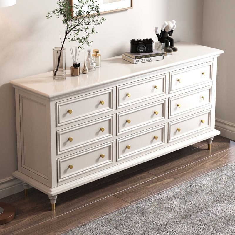 Horizontal/Vertical Chalk Wood Double Dresser/Bachelor Chest/Lingerie Chest with Drawers