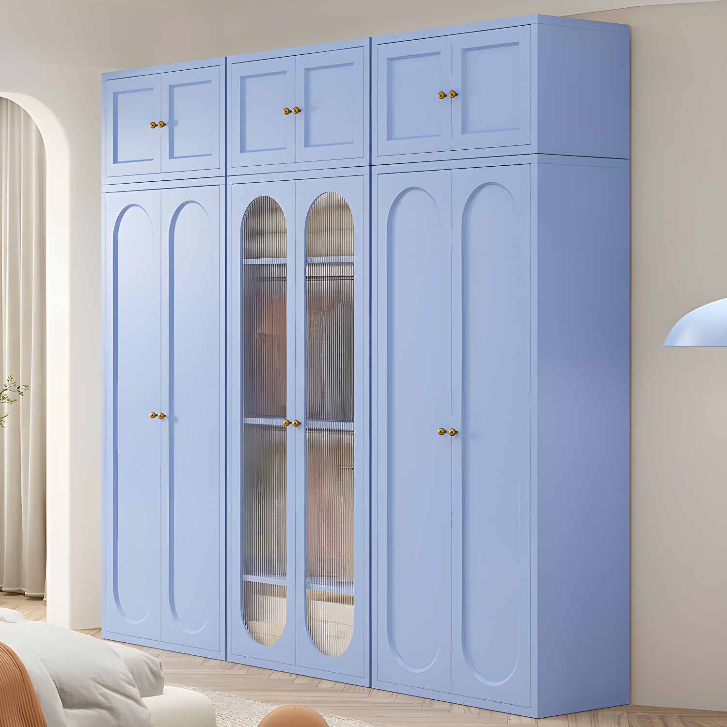 Stylish Wardrobe Armoire with Clothing Rod and Adjustable Shelves - image 9