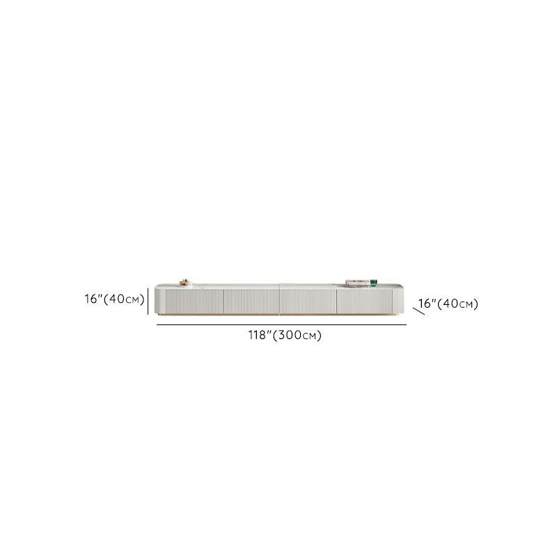 Simple Chalk Sintered Stone Rectangular TV Stand with 6-Drawer/4 Drawers/3-Drawer & Cable Management - image 10