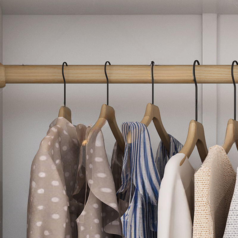 White Minimalist Manufactured Wood Wardrobe Closet with 3-Drawer, Soft Close Door, Interior Shelves, and Clothing Rod - image 5