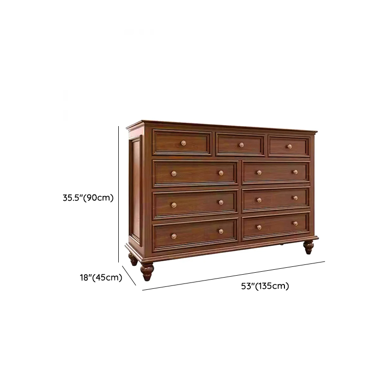Cocoa Trendy Ash Wood Console Dresser/Semainier with 9/7/6 Drawers, Integrated Cable Management, Horizontal/Vertical - image 12