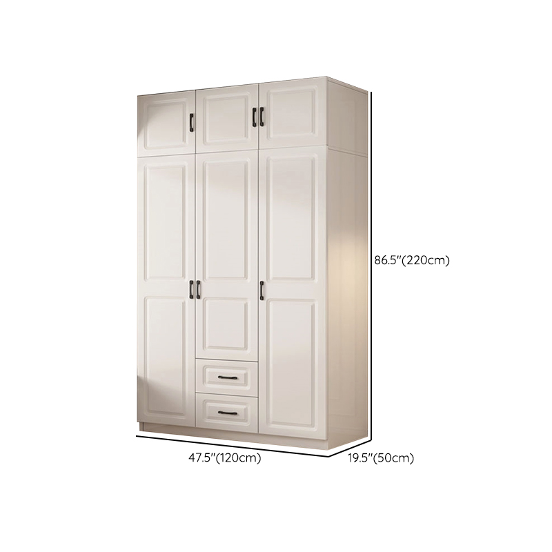 Casual Chalk Timber Wardrobe with Soft Close Drawer and Door, Interior Shelves, Hanging Rod - image 19