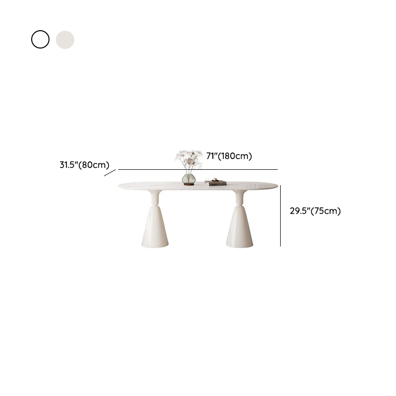 Simplistic Dining Table with Chalk Stone Top, Fixed Table, Seats 4 to 8, Scratch-immune - image 17