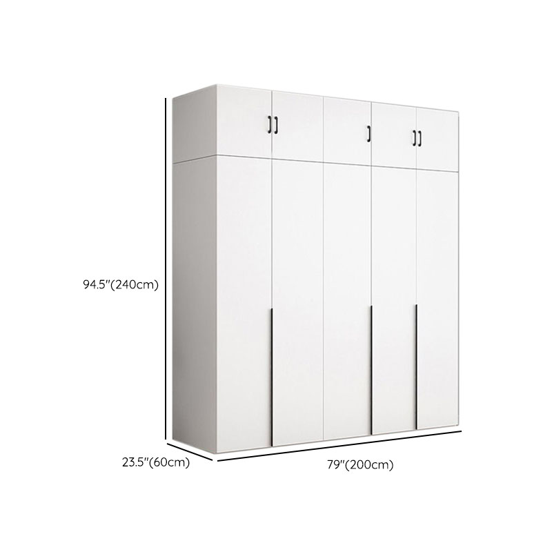 White Modish Composite Wood Wardrobe Armoire with Soft Close Door, Interior Shelves, and Hanging Rod - image 12