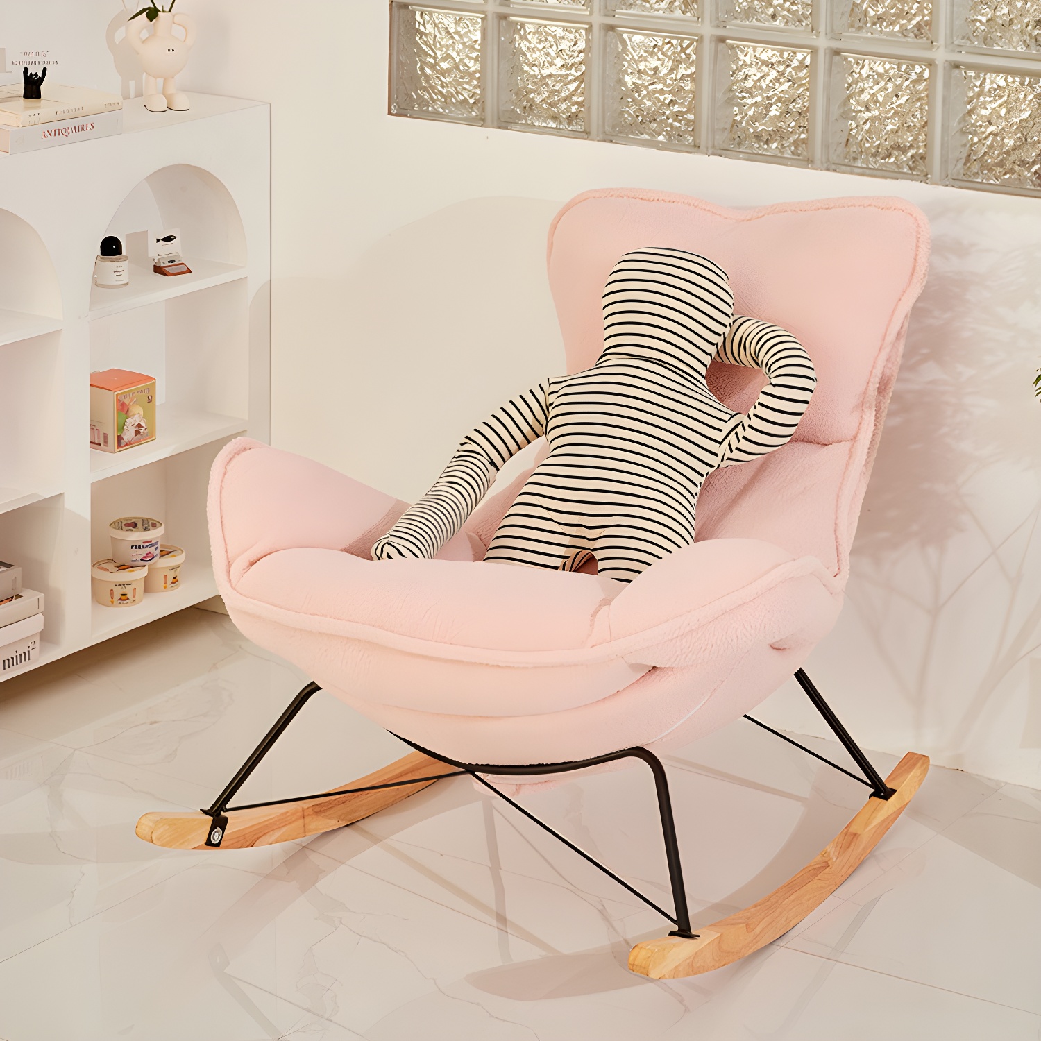 Modern Leather Rocking Chair Removable Cushions Rocker Chair for Drawing Room - image 18
