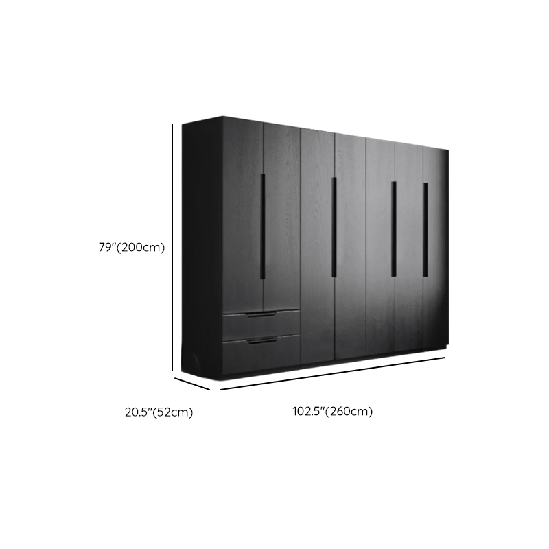 Ink Trendy Timber Wardrobe Armoire with Soft Close Drawer and Door, Interior Shelves, Clothing Rod - image 21