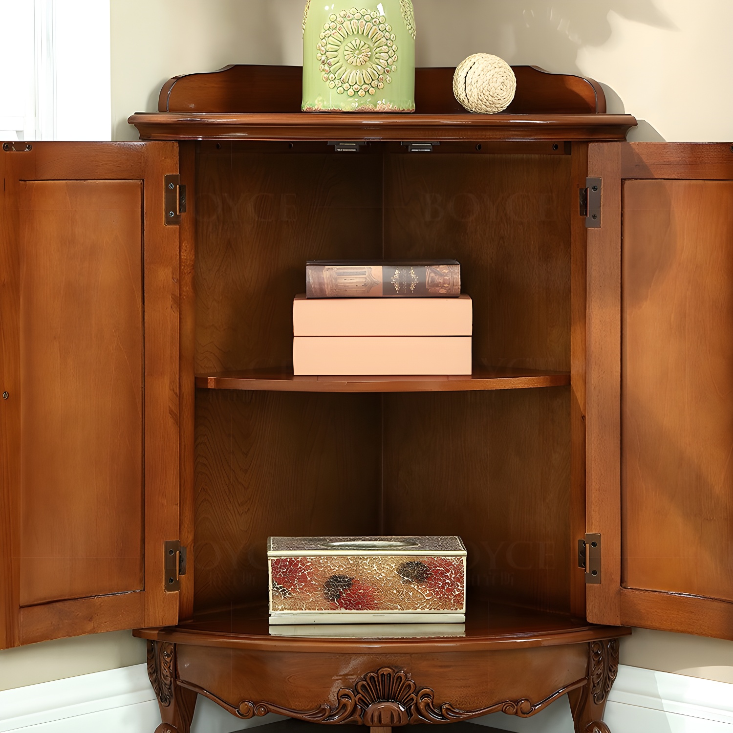 38.58"/47.24" Tall Brown Corner Cabinet , Wooden Storage Cabinet - image 8
