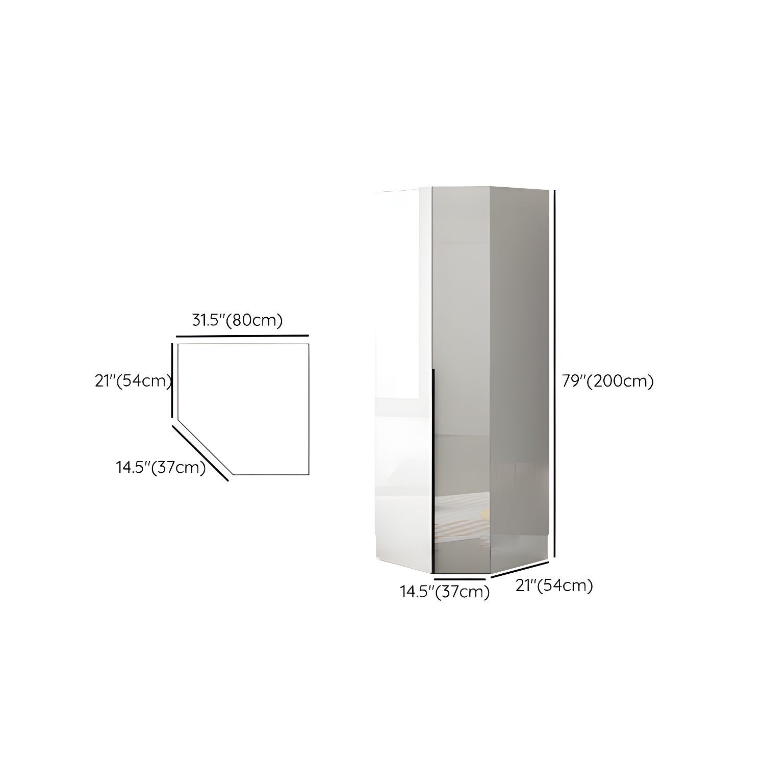 Hinged Wardrobe Armoire with Shelves White Wardrobe Closet for Home - image 20