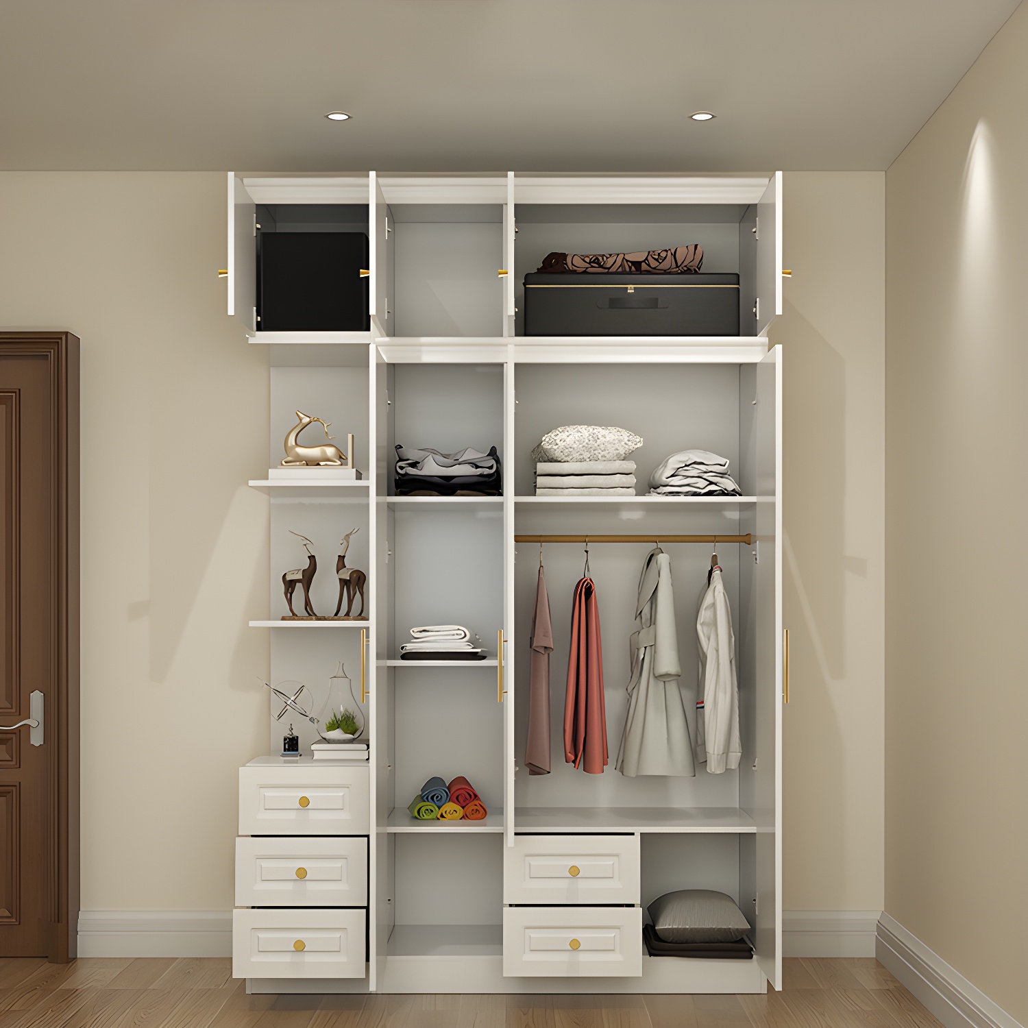 Contemporary Wooden Wardrobe Soft Close Drawer Wardrobe Closet for Bedroom - image 10