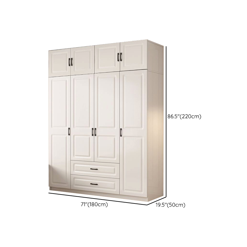 Casual Chalk Timber Wardrobe with Soft Close Drawer and Door, Interior Shelves, Hanging Rod - image 22