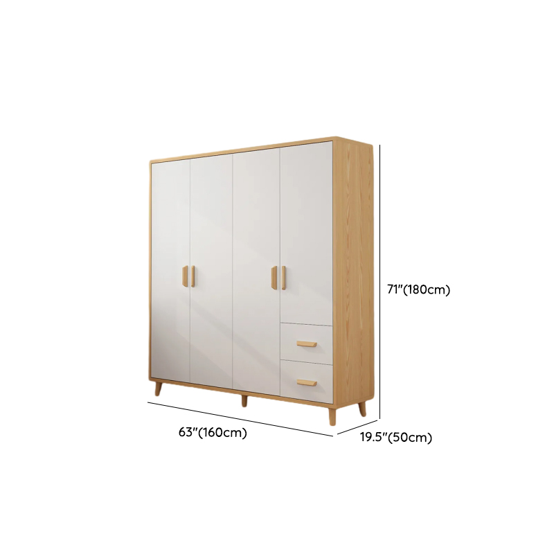 Natural Finish Self-supporting 2-Drawer Wardrobe in Solid and Manufactured Wood - image 16