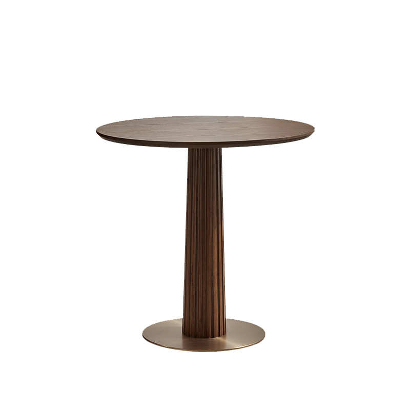Traditional Brown Wood Dining Table with Wooden Top and Oak Pedestal Base - image 5