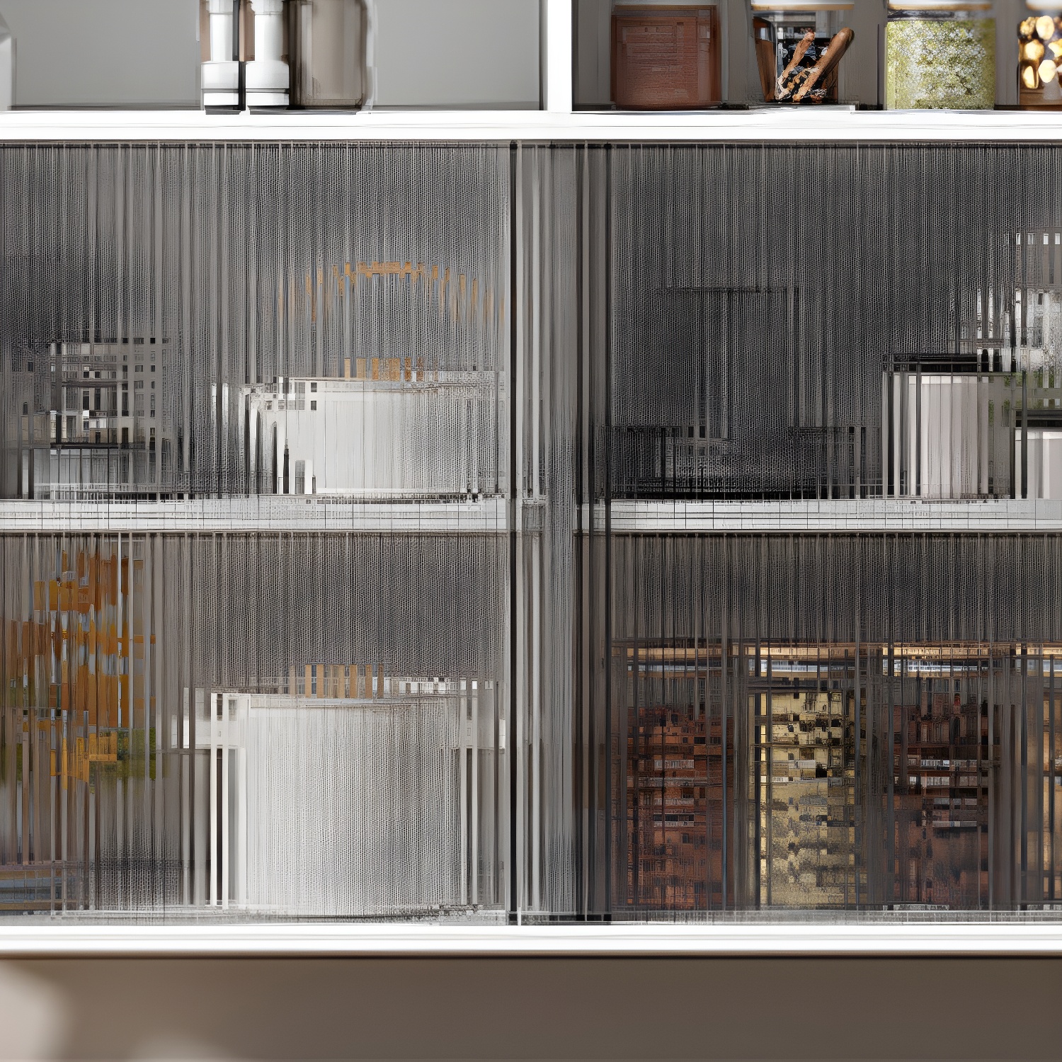 Scandinavian Wood Sideboard Credenza with Acrylic Doors and Cabinet Storage - image 14