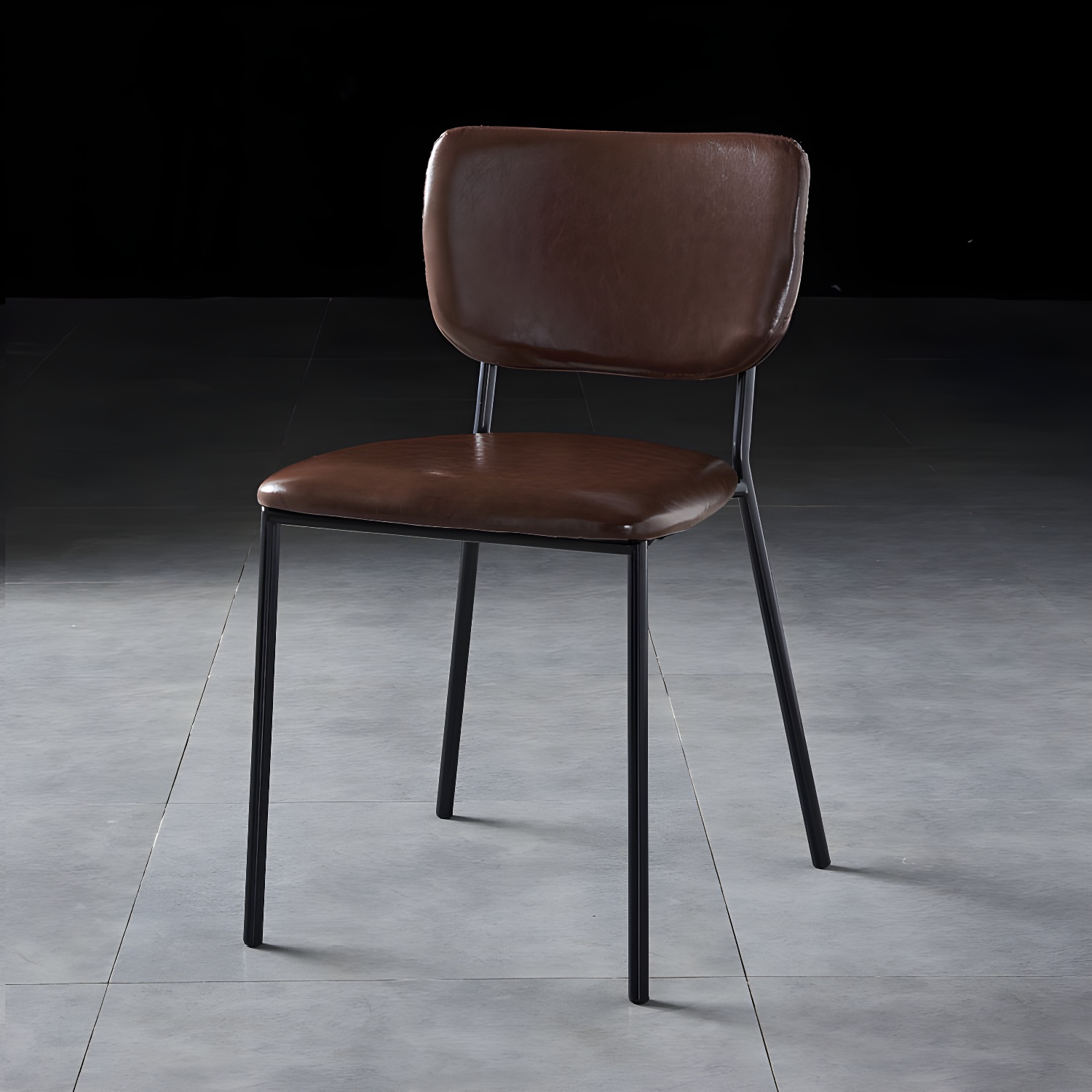 Nordic Style Dining Chairs Armless Open Back Stackable Chairs with Metal Legs - image 5