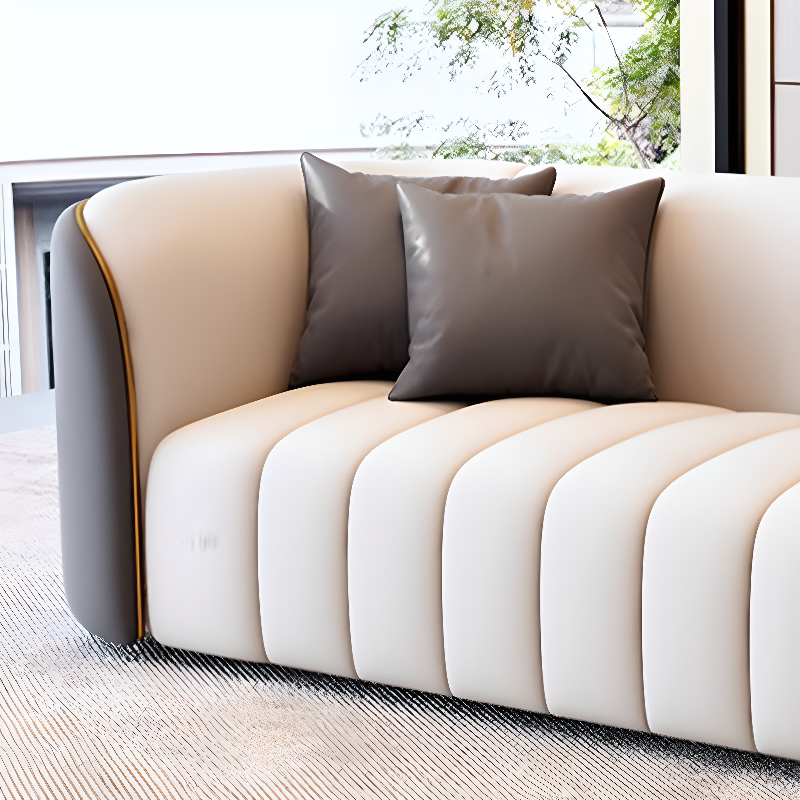 Trendy Grey/Ivory Solid Color 3-seater/for 2/1 Person Floor Sofa/Loveseat/Single Sofa with Tuxedo Arm for Sitting Room - image 19