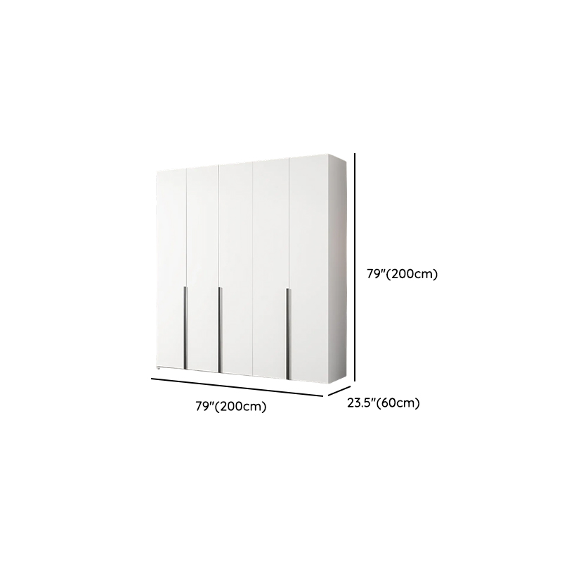 Chalk Modish Laminate Wardrobe Closet with Soft Close Door, Interior Shelves, and Clothing Rod - image 10