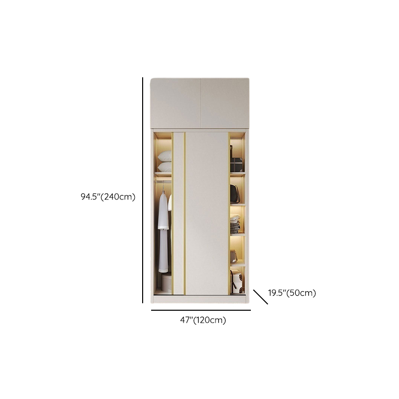 Attractive Modern White Wardrobe Armoire with Clothing Rod & Shelves - image 24