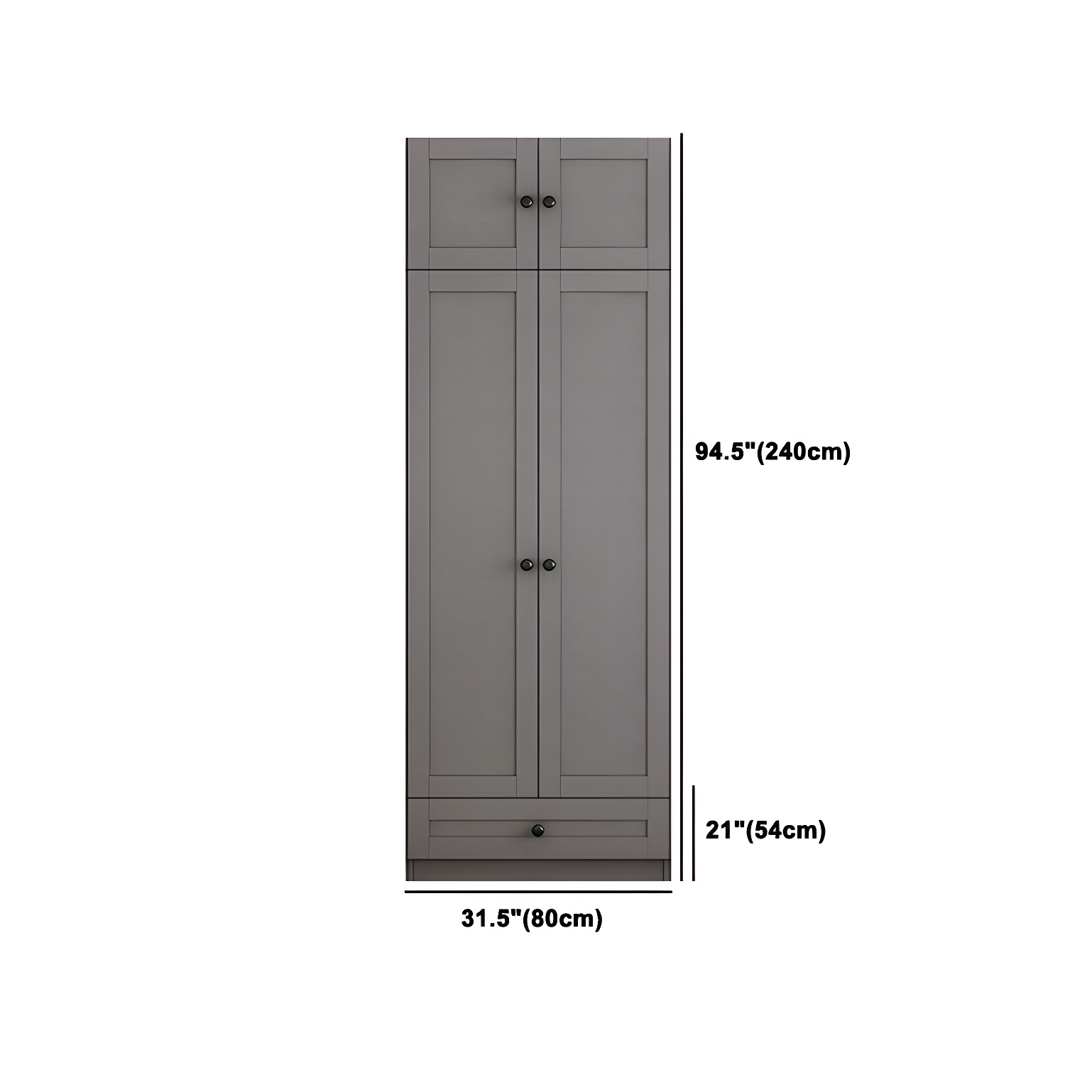 Contemporary Grey Wardrobe Armoire Engineered Wood Wardrobe Closet - image 19