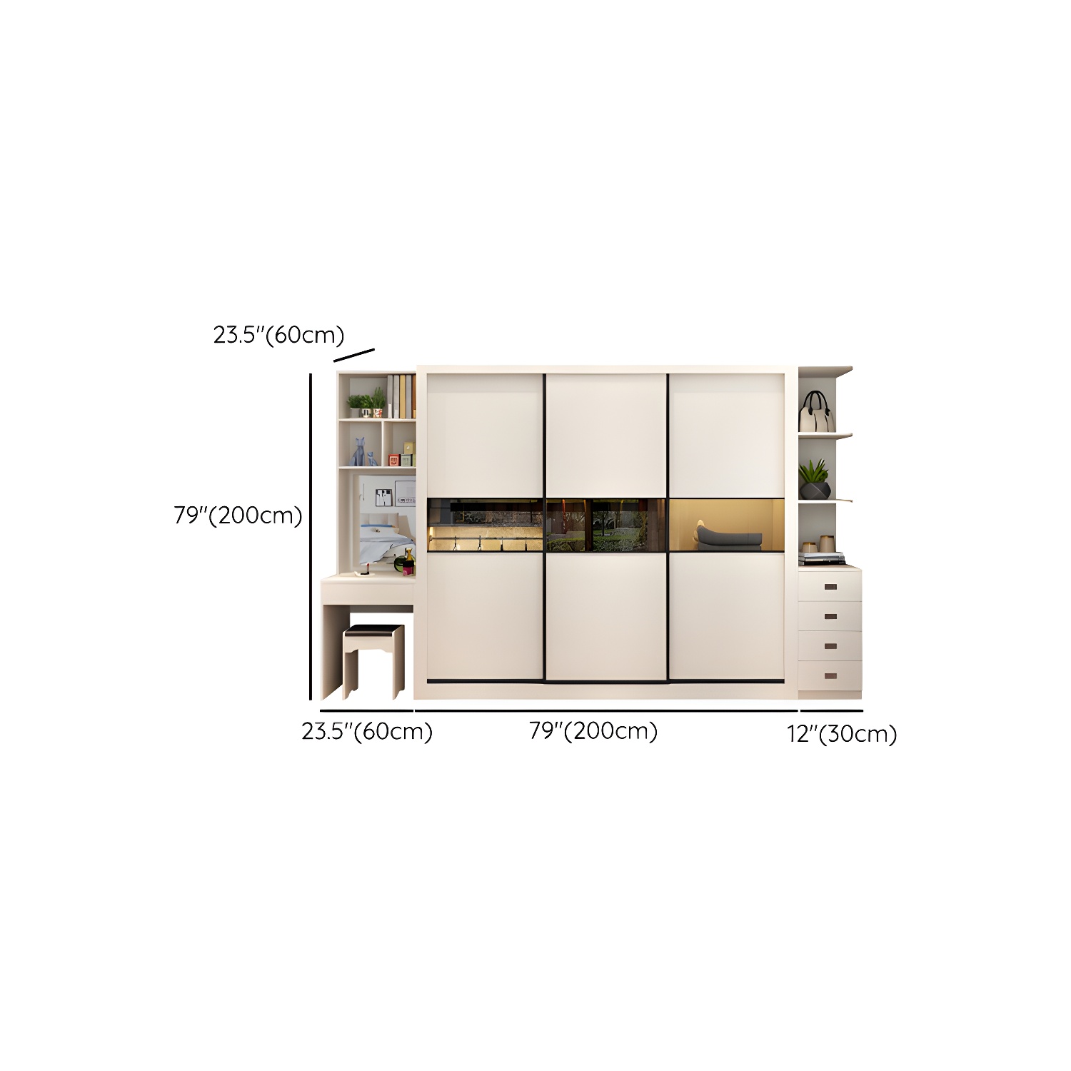 Contemporary Home Engineered Wood Wardrobe Freestanding Wardrobe Closet - image 20