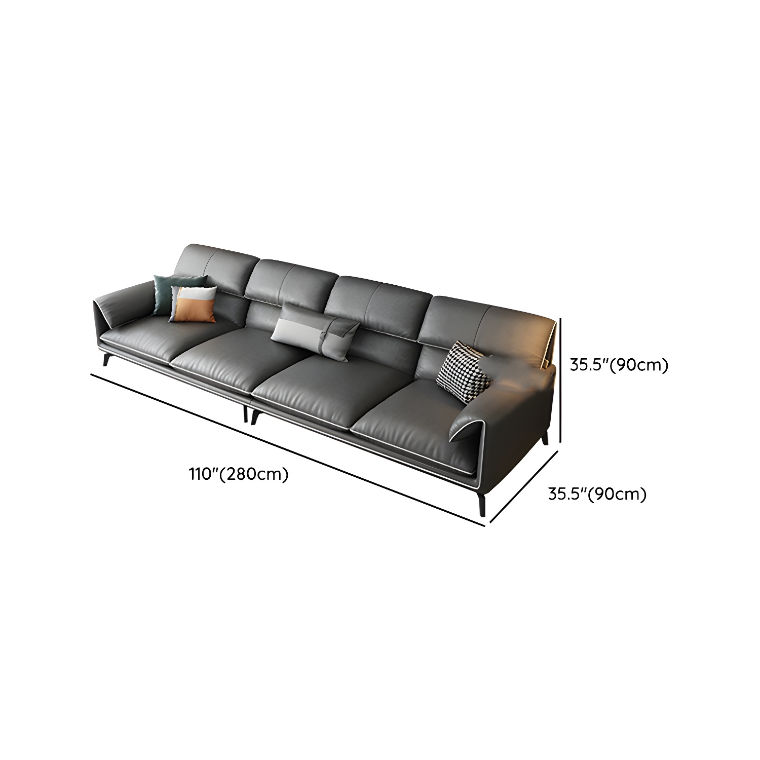 Modern Gray Stationary Sectional Sofa with Wood Frame and Pillow Top Arm - image 17