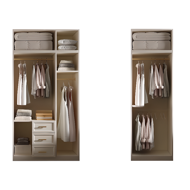 Chalk Simple Lumber Independent Wardrobe Closet with Soft Close Drawer, Interior Shelves, and Clothing Rod - image 4