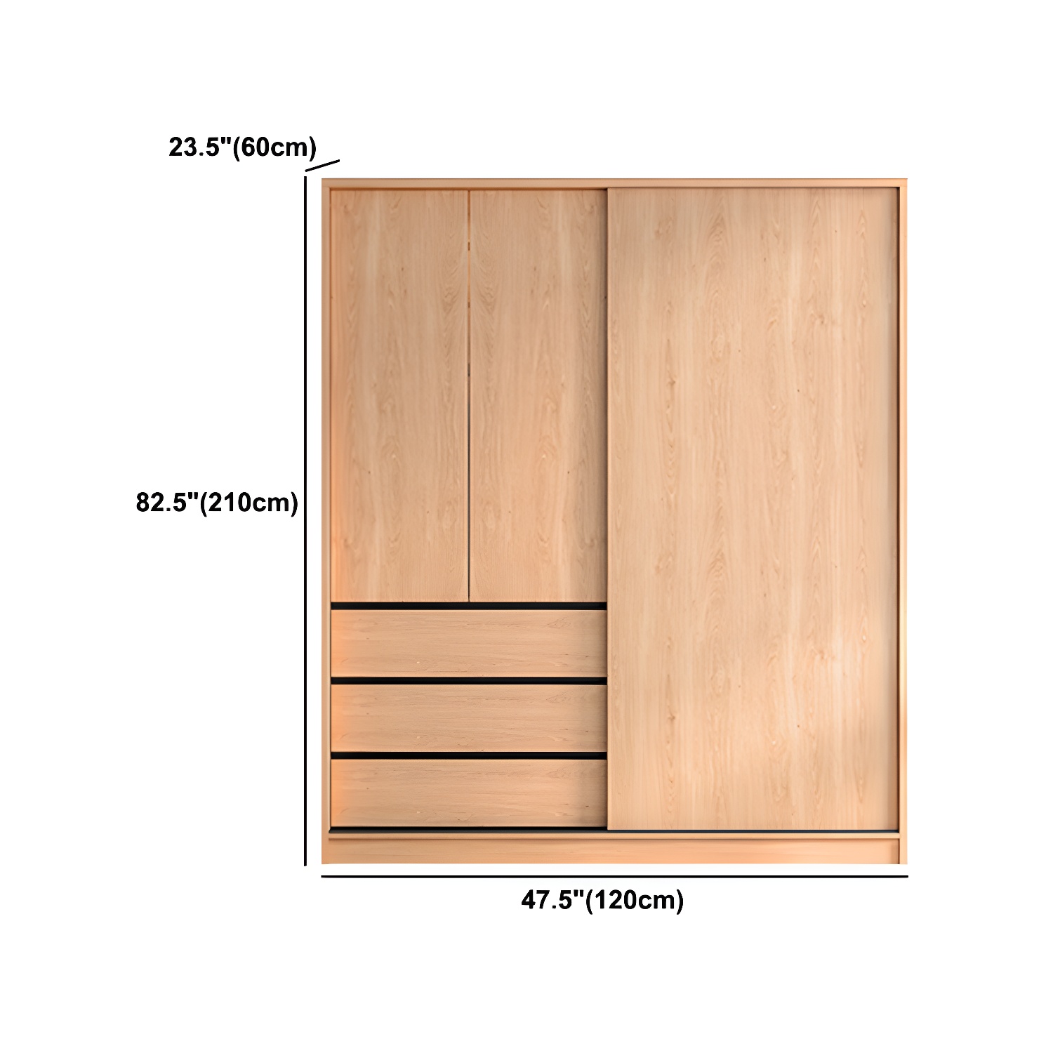 Engineered Wood Wardrobe Armoire with Drawer Contemporary Wardrobe Closet - image 8