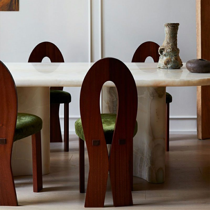 Modern Upholstered Armless Kitchen & Dining Chair, Open Back, Wood Ash, 1 Piece - image 12
