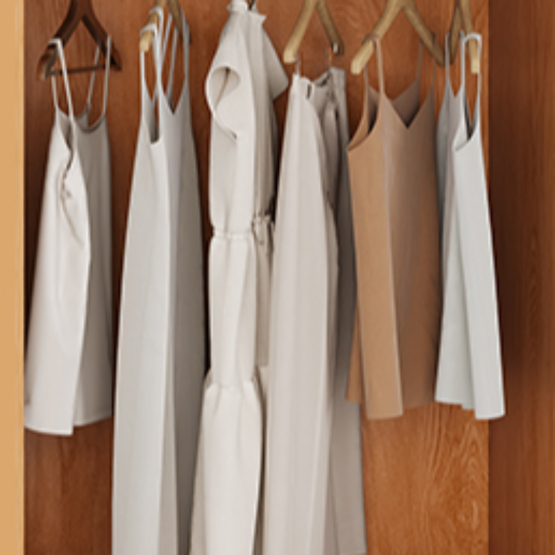 Casual Natural Finish Wood Wardrobe Closet with Soft Close Drawer, Door, Interior Shelves, and Hanging Rod - image 3