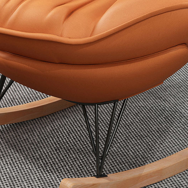 Indulgent Modern Upholstered Rocking Chair with Ottoman Perfect for Relaxation in Natural Wood Tone - image 18