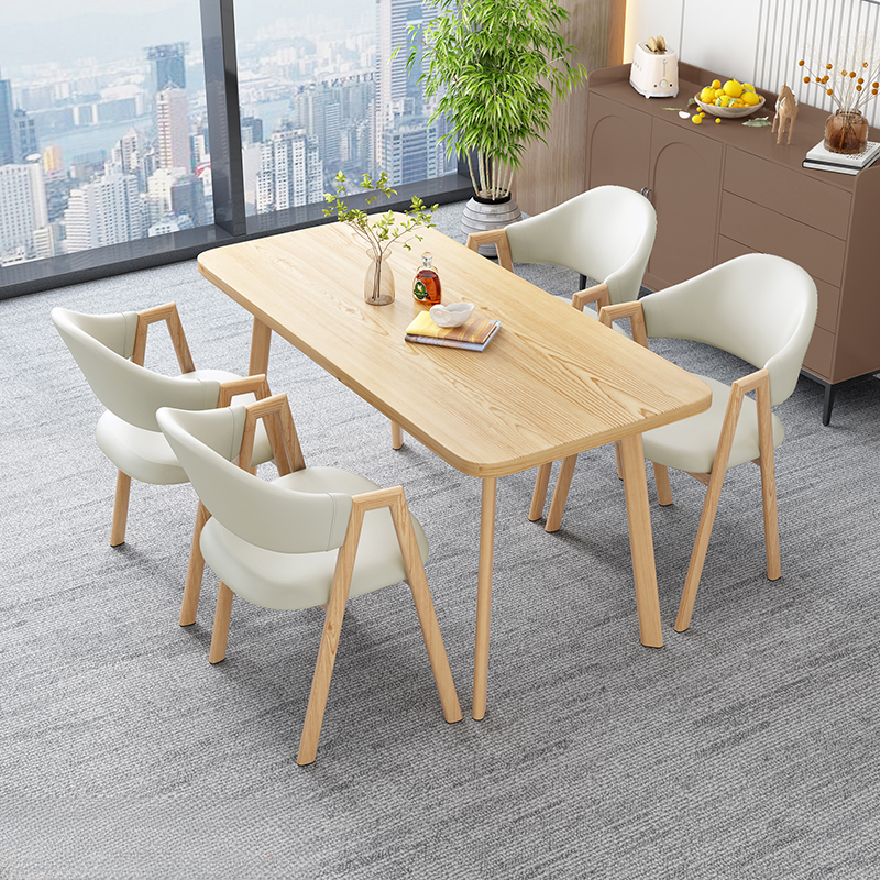 Casual Dining Table Set with Natural Wood Finish, Reclaimed Wood Top, and Seating for 4 Chairs - image 7