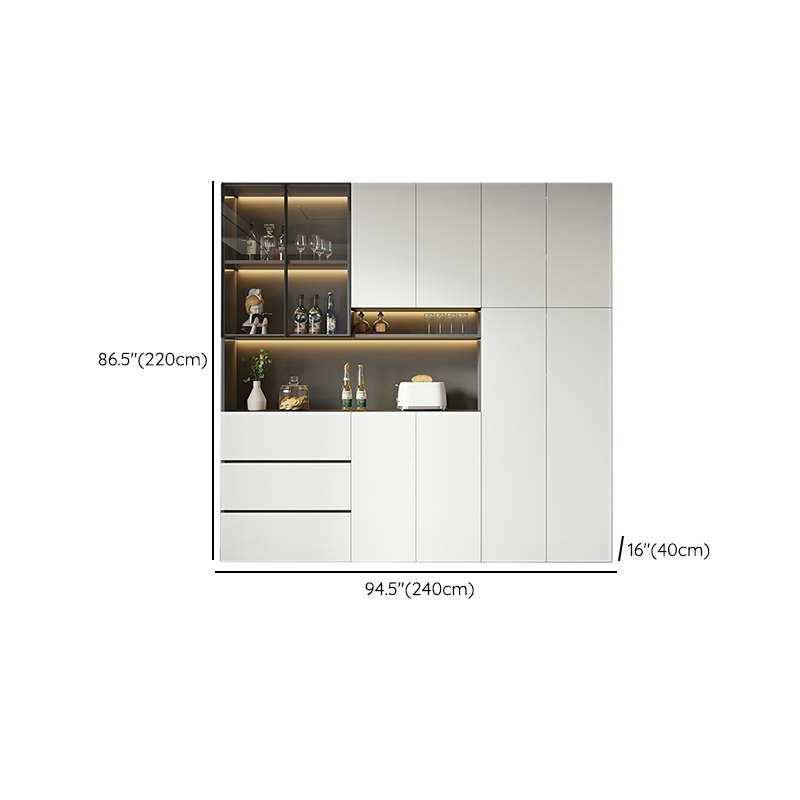 White Modern Buffet Cabinet with Cabinets and Shelves, Full Assembly Needed - image 23
