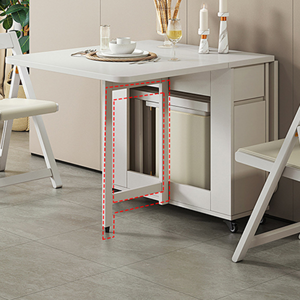Scandinavian Wood Drop Leaf Dining Table with Storage and Expandable Design - image 7