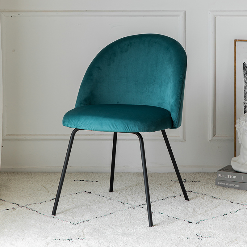 Unwavering Textile Upholstered Side Chair with Solid Back and Foot Pads for Dining Room in a Lavish Style