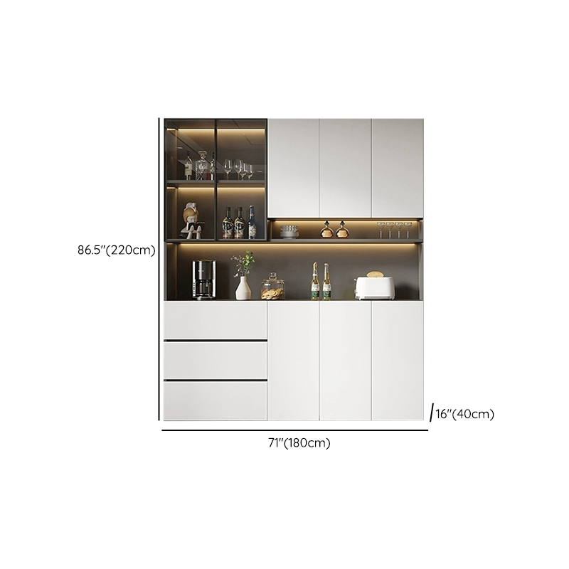White Modern Buffet Cabinet with Cabinets and Shelves, Full Assembly Needed - image 19