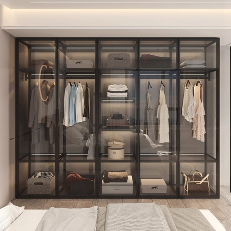 Art Deco Vitreous Wardrobe Armoire with Soft Close Door, Interior Shelves, Clothing Rod, and Hinged Mechanism - image 7