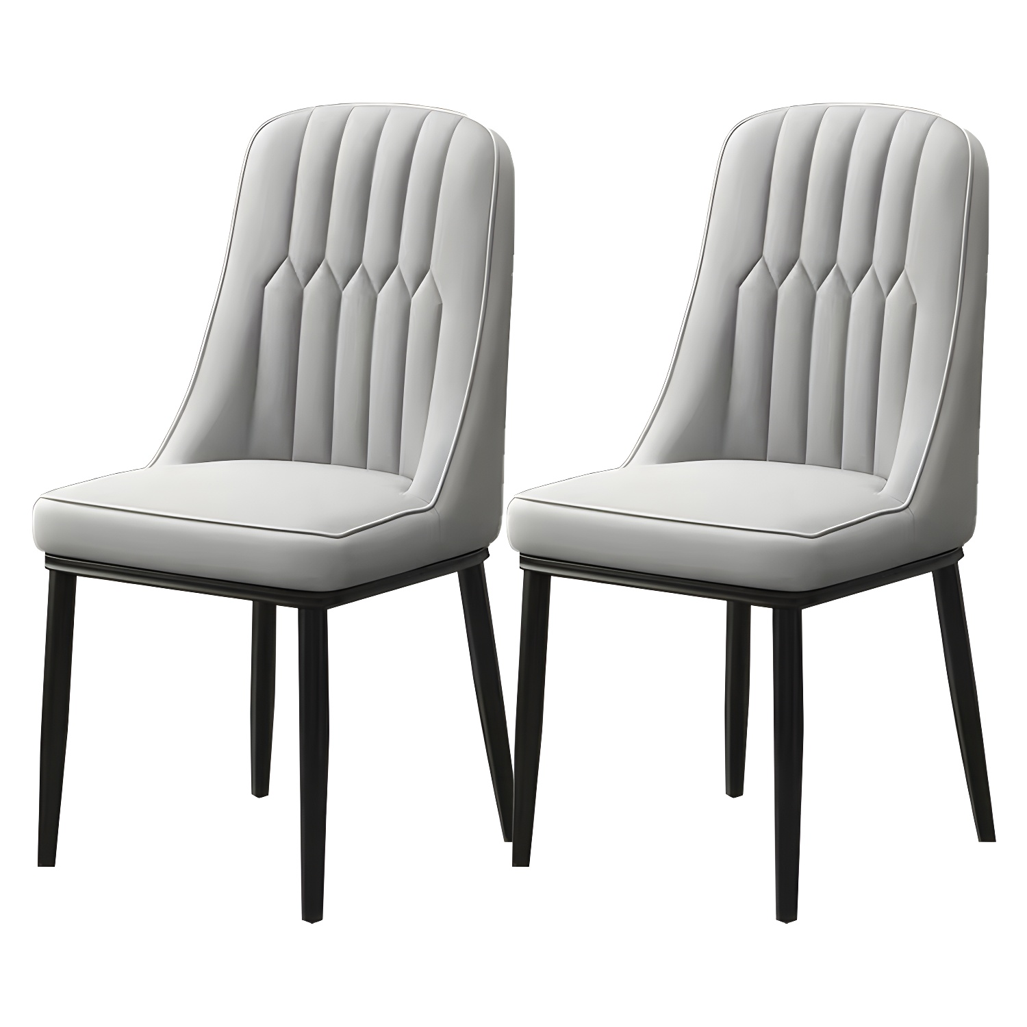 Glam Parsons Dining Side Chair Leather Indoor Dining Chair with Metal Legs - image 10