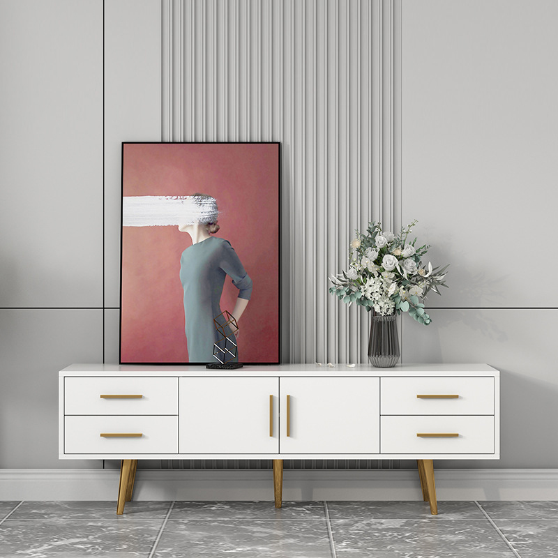 Glam Rectangle Manufactured Wood TV Stand with Adjustable Shelf - image 5