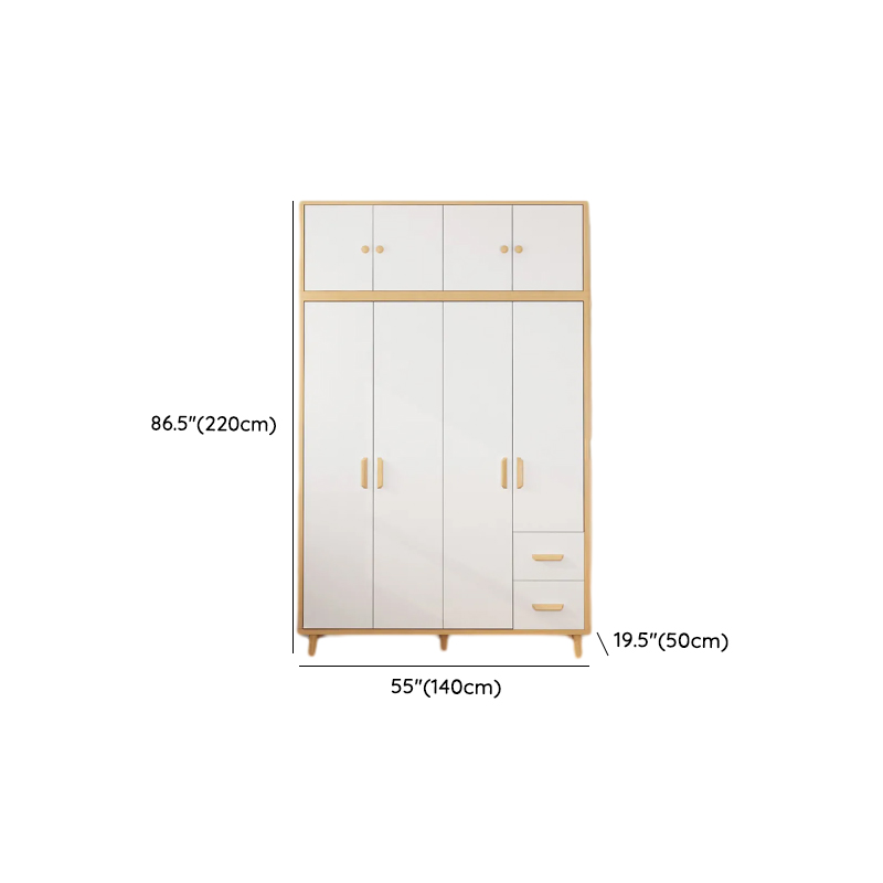 Natural Finish Self-supporting 2-Drawer Wardrobe in Solid and Manufactured Wood - image 20