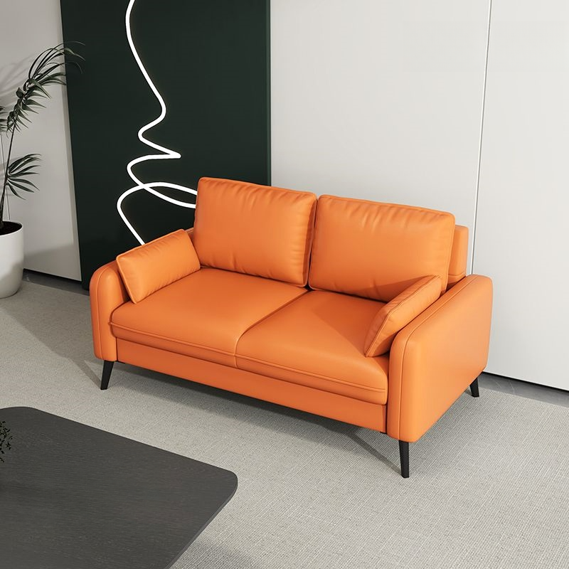 Contemporary Scratch-immune Solid Color Cerulean/Olive Green/Amber Color Loveseat for Seats 2 with Pillow Back and Square Arm - image 7