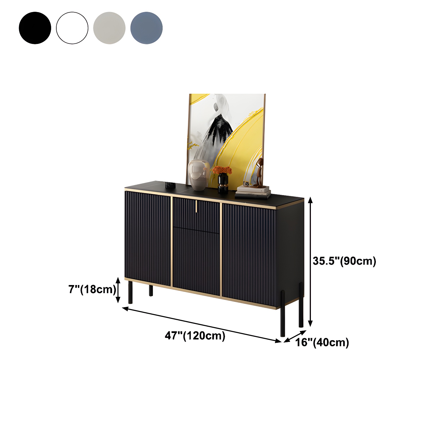 Artificial Wood Sideboard Glam Sideboard with Doors for Living Room - image 16
