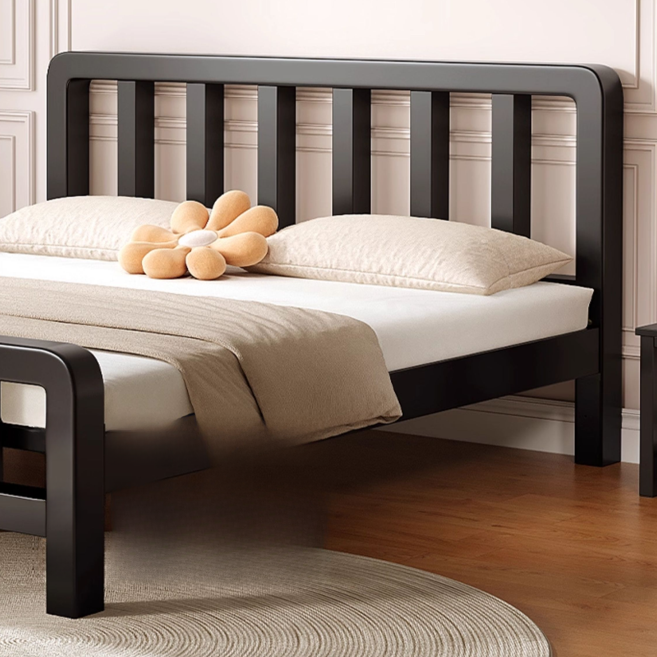 Solid Color Iron Slat Bed for Living Room - image 8