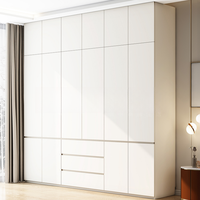 Minimalist Chalk Wooden Cabinet Armoire with Soft Close Drawer, Soft Close Door, Interior Shelves, and Clothing Rod - image 3