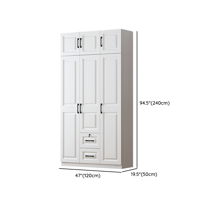 Sleek White Nordic Wooden Detached Almirah with Soft Close Drawers, Doors, and Clothing Rod - image 18