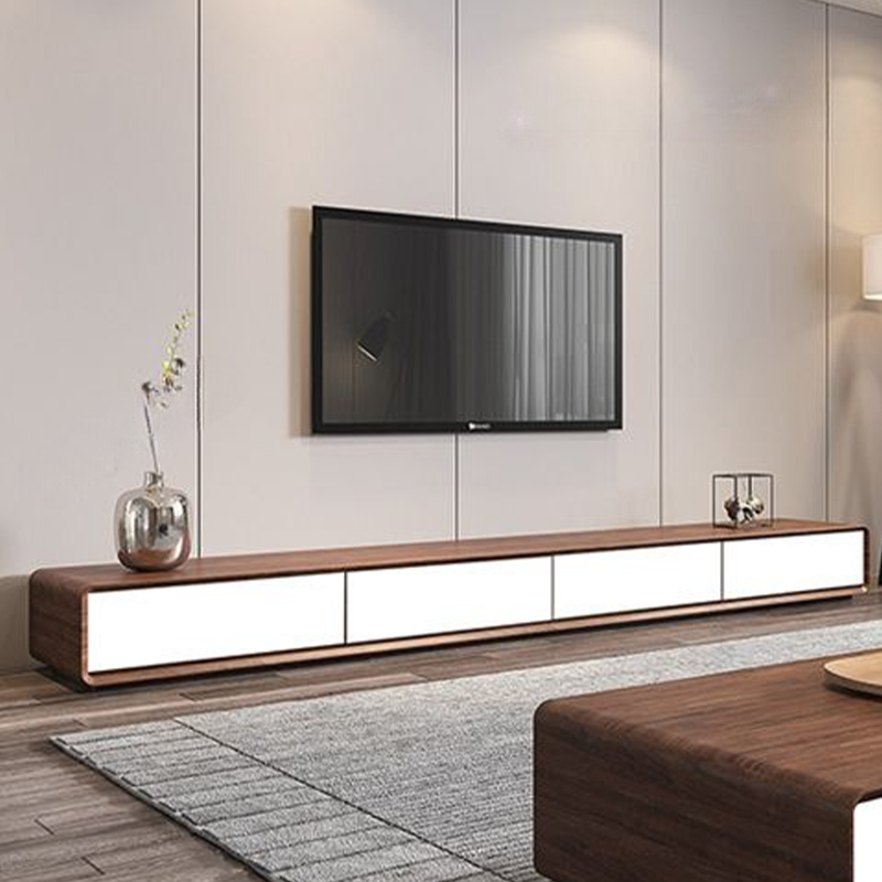 Contemporary Oblong Wood TV Stand Console with Storage Drawers - image 15
