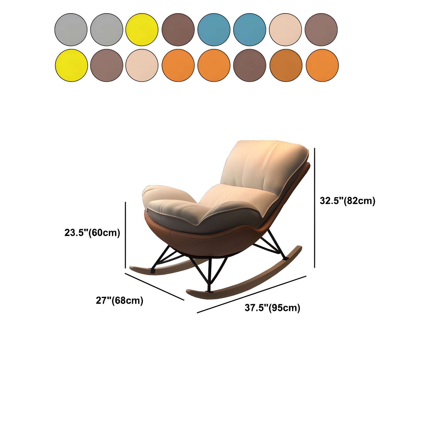 Modern Tufted Cushions Glider Spindle Children Glider with Ottoman - image 25