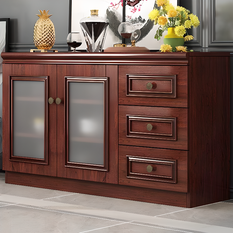 Unattached Microwave Storage Cabinet with Wine Storage Unit