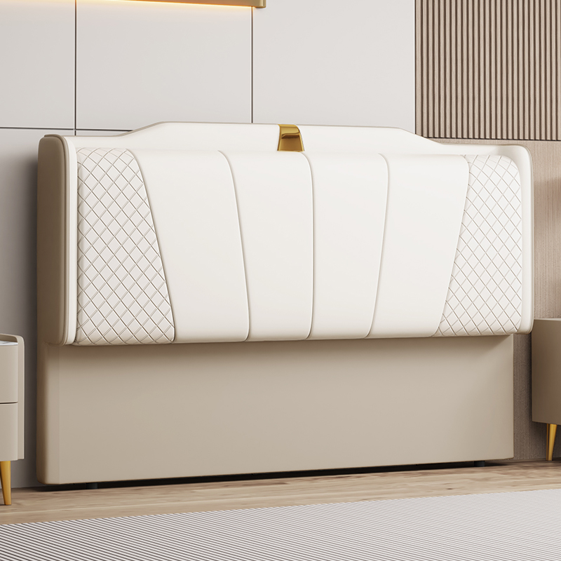 Trendy Panel Headboard in Natural Wood with No Distressing, Scooped Shape for Queen/Full Bed, Sponge Upholstery Fill, Standard Height - image 8