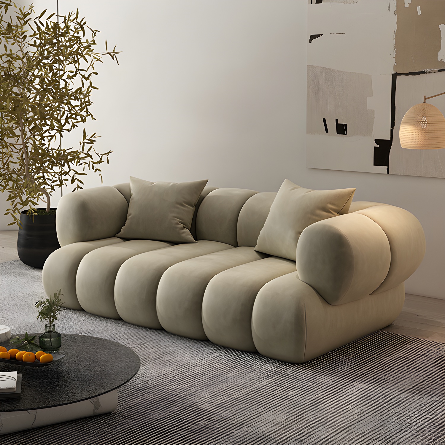 Scandinavian Green Sofa with Tuxedo Arm and Sewn Pillow Back - image 20