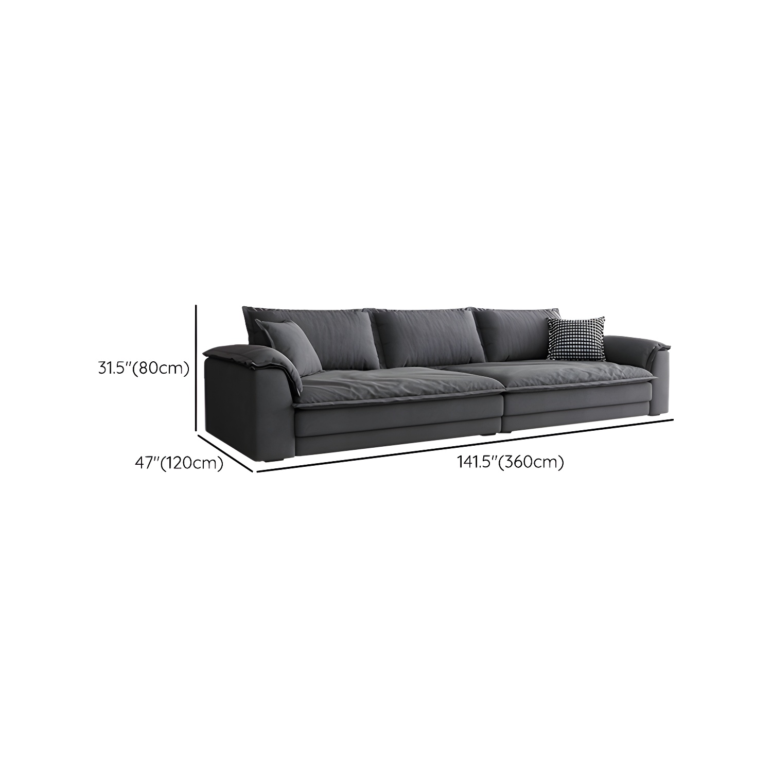 Modern Gray Abrasive Cloth Upholstered Stationary Sectional Sofa with Wood Frame - image 17
